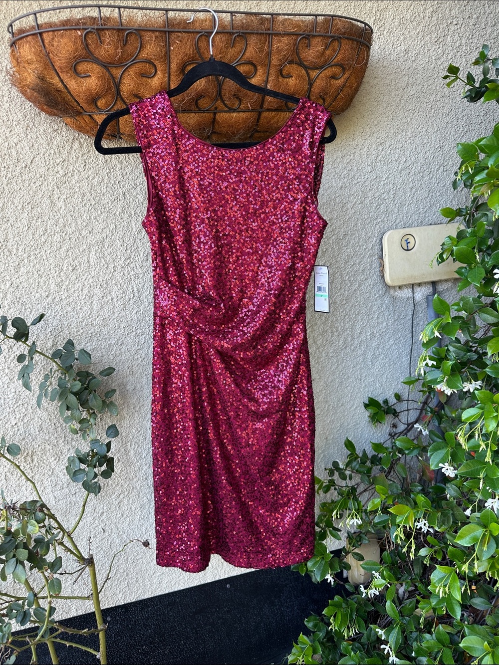 Jessica Howard Fuchsia Sequin Midi Dress